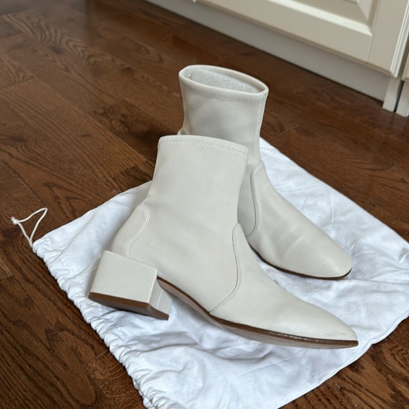 Stuart Weitzman Nappa Off White Leather Boots - Picture 3 of 11